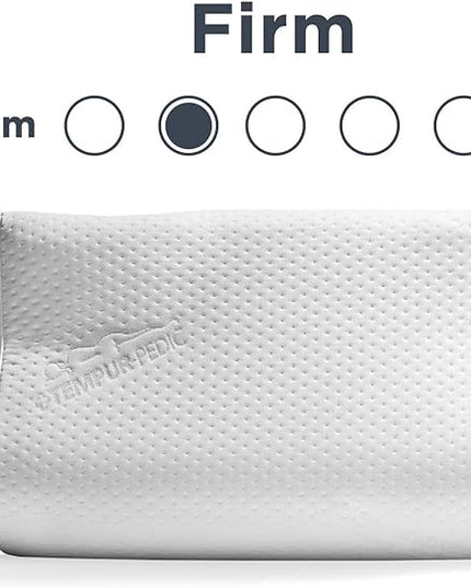 Tempur-Pedic TEMPUR-Cloud ProMid Memory Foam Pillow, Queen (Pack of 1), White & TEMPUR-Ergo Neck Pillow, Medium Profile, White - LeafyLoom