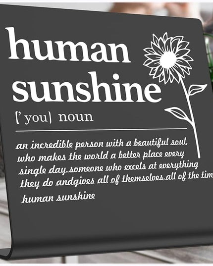 Human Sunshine Definition Desk Signs Funny Appreciation Gifts for Women Thank You Gift for Friends Teacher Coworker Doctor Nurse Gift for Mom Aunt Sister Sunshine Party Decorations (black) XLK13 - LeafyLoom