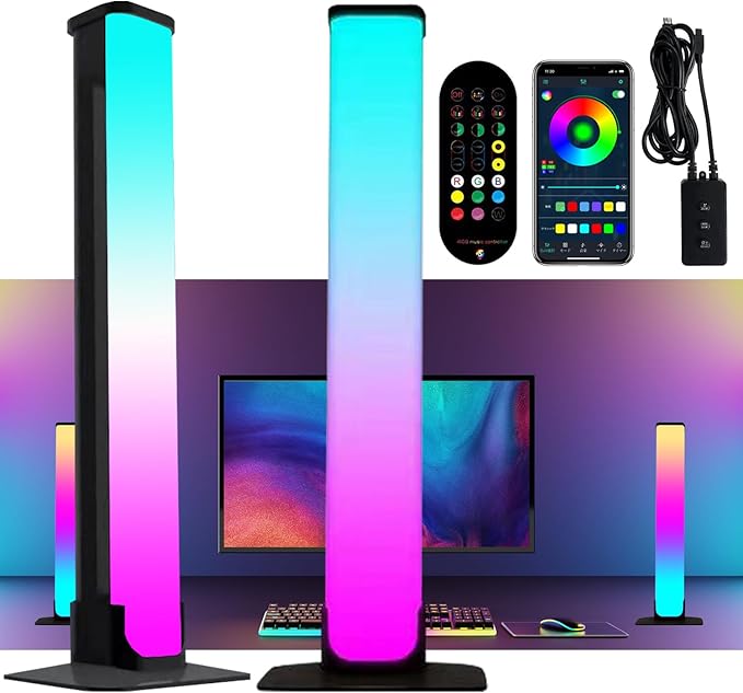 RGB Light Bar Gaming Lights RGB Backlights with Scene Modes and Music Modes for Gaming Pictures PC TV LED Lights for Gaming Desk Lights Bedroom Ambient Lighting - LeafyLoom