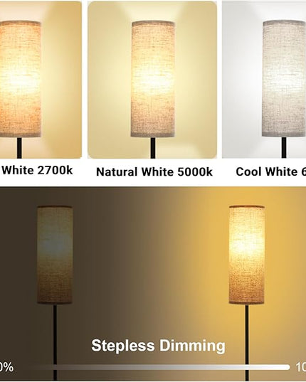 Neoglint Smart RGB Floor Lamp for Living Room Compatible with Alexa & Google Home, 68" Morden Color Changing Corner Standing Lamp, Pole Lamp with Linen Lampshade for Office, Hotel(Bulb Included) - LeafyLoom