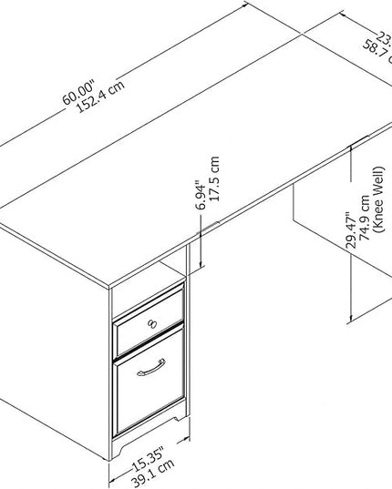Bush Furniture Cabot 60W Computer Desk with Drawers, Espresso Oak (WC31860-03) - LeafyLoom