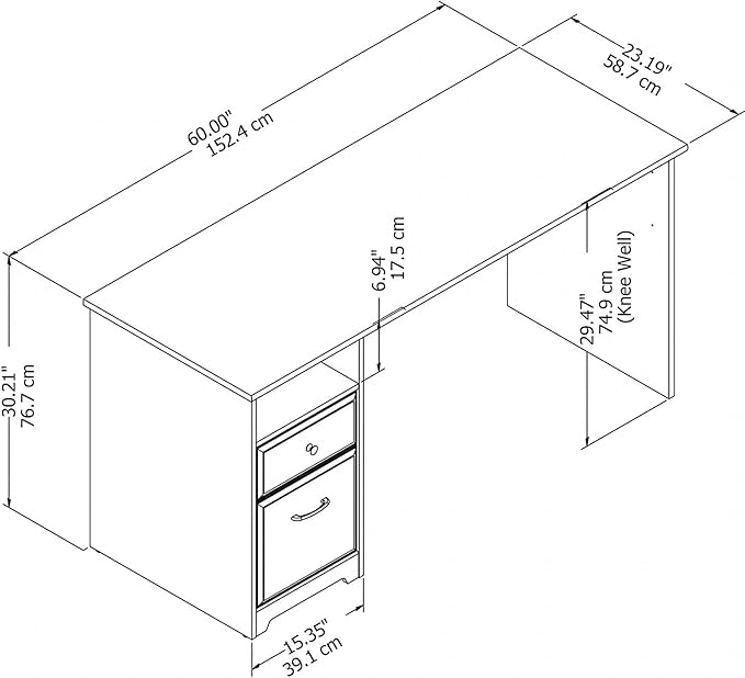 Bush Furniture Cabot 60W Computer Desk with Drawers, Espresso Oak (WC31860-03) - LeafyLoom