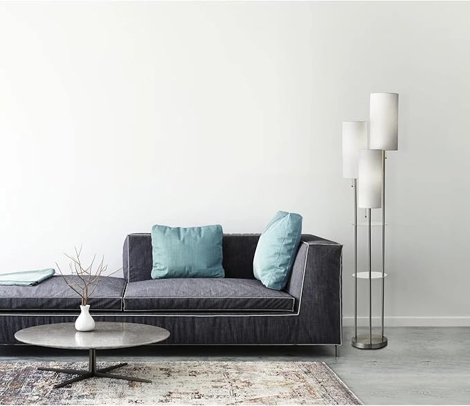 Adesso 4305-22 Trio Floor Lamp, 68.00 x 14.00 x 11.70 inches, Brushed Steel - LeafyLoom