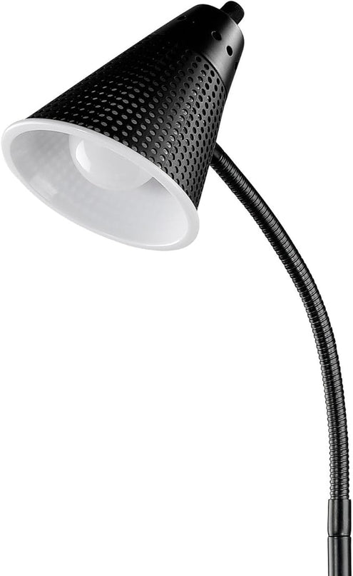 Globe Electric 12708 59" 1-Light LED Floor Lamp, Black, Matte Finish, Plastic Mesh Shade, LED Bulb Included, Floor Lamp for Living Room, Floor Lamp for Bedroom, Home Office Accessories - LeafyLoom
