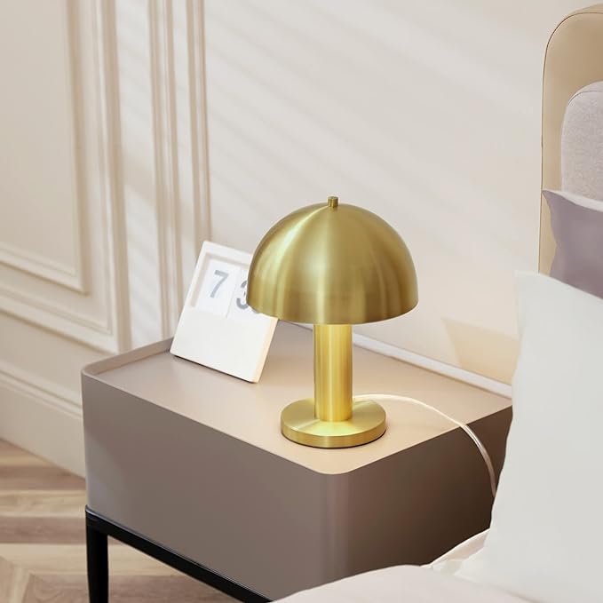 Globe Electric Novogratz x 65856 Olivia 12" Table Lamp, Matte Brass - LeafyLoom