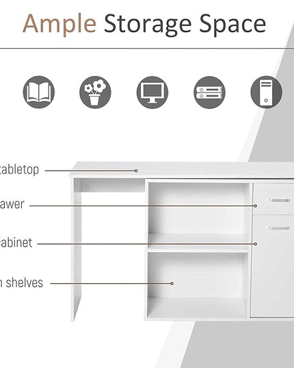 NicBex Kimberly-DW-00214-LWJ Home Office Desks, 46"x15.75"x29.25", White - LeafyLoom