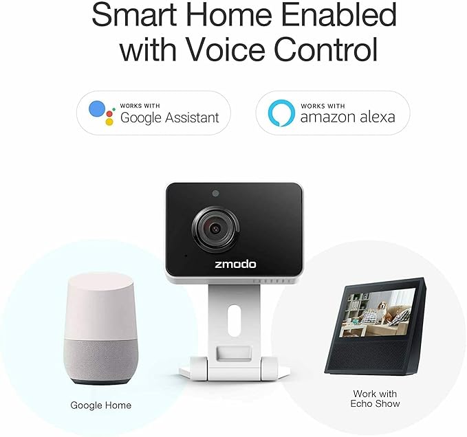 Zmodo 1080p 3pack Mini WiFi Camera, Two-Way Audio, Video Baby Monitor, Black with White, 3 Count (Pack of 1) (ZM-SH75D001-WA-3) Zmodo