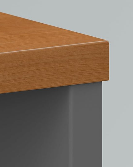 Bush Business Furniture Series C 72W Office Desk in Natural Cherry, Large Computer Table for Home and Professional Workplace - LeafyLoom