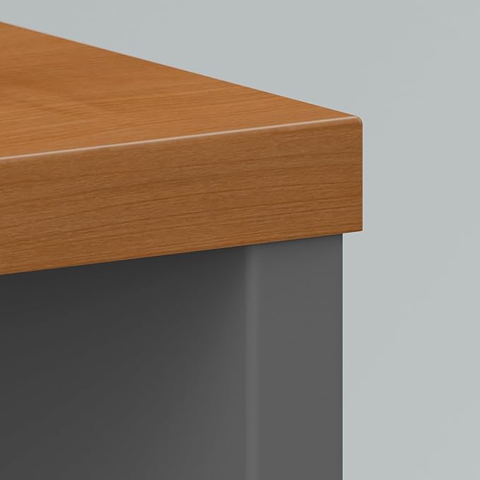 Bush Business Furniture Series C 60W Office Desk in Natural Cherry, Large Computer Table for Home and Professional Workplace - LeafyLoom