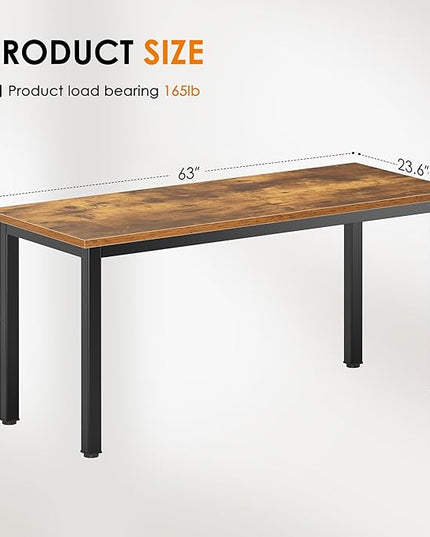DlandHome Computer Desk Home Office Table Writing Desk Study Table Gaming Desk Worstation (63 inch, Retro) - LeafyLoom
