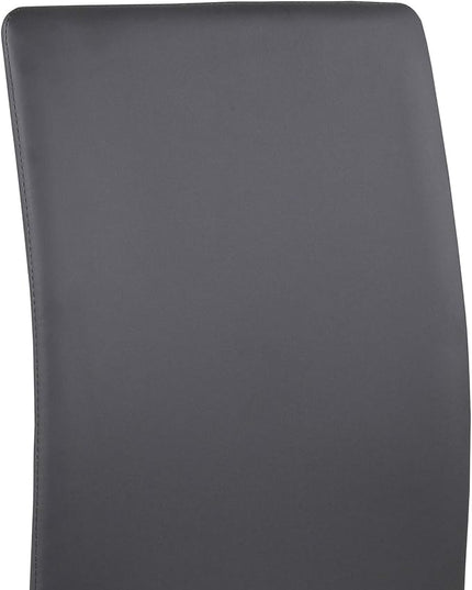 Armen Living Amanda Dining Grey faux leather with Chrome finish Kitchen & Dining Chair - Set of 2, Height - LeafyLoom