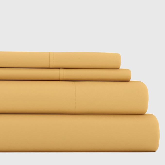 Linen Market Bed Sheets for King Size Bed (Gold) - Sleep Better Than Ever with These Soft and Cooling King Sheets - Deep Pocket Fits 16" Thick Beds - 4 Piece King Sheet Set. - LeafyLoom