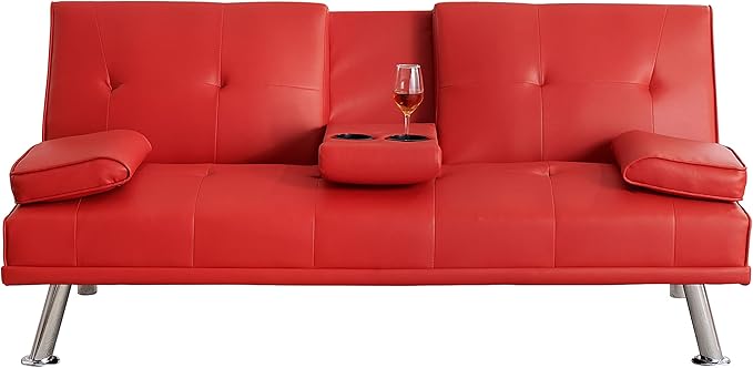 NicBex Rose-SF-00542-DX Sofas, 67" W x 31" D x 33" H, Red - LeafyLoom