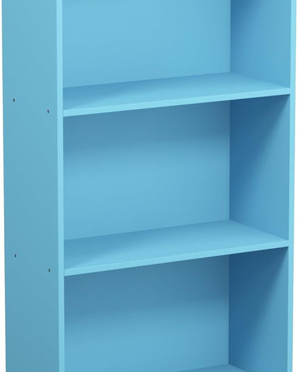 FURINNO Basic 3-Tier Bookcase Storage Shelves, Light Blue - LeafyLoom