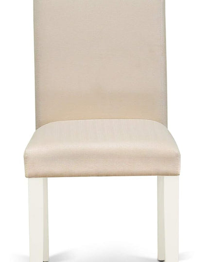 East West Furniture ANBA3-LWH-01 3 Piece Dinette Set for Small Spaces Contains a Round Kitchen Table with Pedestal and 2 Cream Linen Fabric Parson Dining Chairs, 36x36 Inch - LeafyLoom