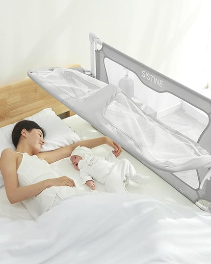 SISTINE Baby Bedside Crib, 3 in 1 Baby Bassinet, Baby bedside bassinet, Safe bedside bassinet,Crib Safe Sleeping Together，Infant/Baby Boy/Baby Girl/Crib Side Bassinet (Gray) - LeafyLoom