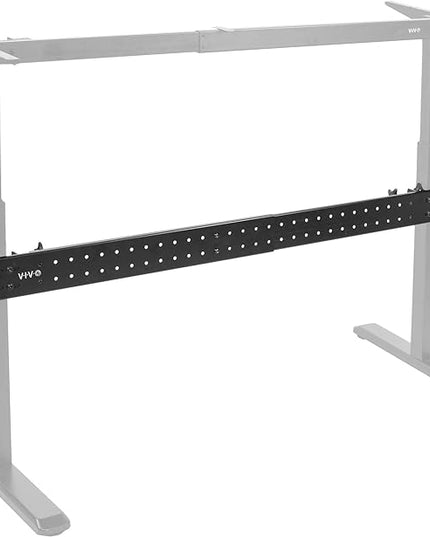 VIVO Black Universal Steel Clamp-on Desk Stabilizer Bar, 36 to 61.6 inch Bracket Support System for Sit to Stand Desk Frames, DESK-STB01B - LeafyLoom