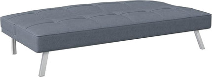 Serta Rane Convertible Sofa Lounger Microfiber Light Grey Full - LeafyLoom