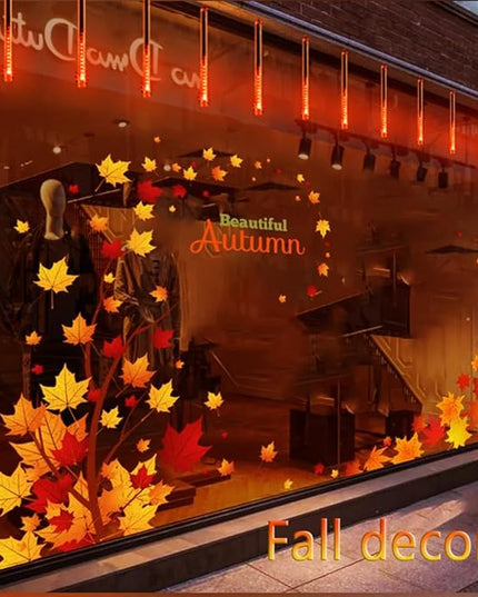 Halloween Decorations Outside, Kwaiffeo Waterproof Orange Meteor Shower Lights for Halloween Decorations Outdoor, 8-Tube Falling Rain Lights for Fall Decor Autumn Decoration Thanksgiving Yard, UL Plug Kwaiffeo