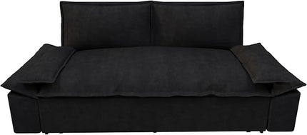 Functional Love Seats Convertible Queen Size Sofabed with 2 Lumbar Pillows, 70" Oversized Loveseat Sofa W/Pull Out Sleeper Couch Bed and Padded Armrests for Home Office Apartment Living Room - LeafyLoom
