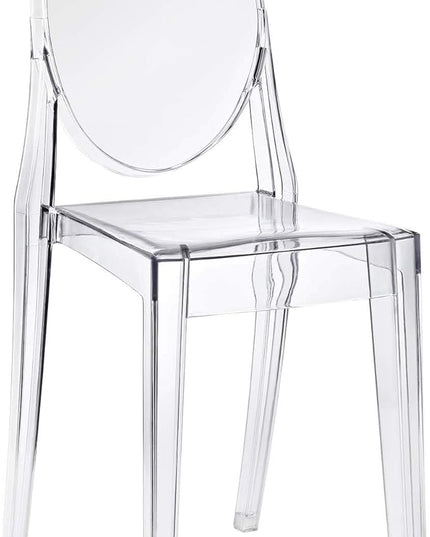 Modway Casper Modern Acrylic Stacking Kitchen and Dining Room Chair in Clear - Fully Assembled - LeafyLoom