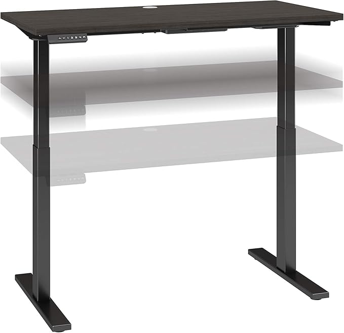 Bush Business Furniture Move 60 Electric Ergonomic Sit-Stand Computer Table for Home and Professional Office, 48W x 24D, Storm Gray - LeafyLoom