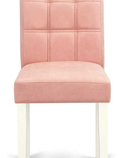 East West Furniture ANAS3-LWH-42 Antique 3 Piece Set Consists A Wood Table and 2 Beige Red Faux Leather Mid-Century Dining Chairs with Stylish Back, Linen White Finish, 36x36 Inch - LeafyLoom