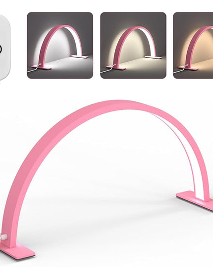 mcwdoit ech, Half Moon Desk Lamp for Lash Eyelash Extensions, Manicure, Tattoo, Eyebrows, Adjustable Brightness 3 Color Temperature 3000k‑6500k - LeafyLoom