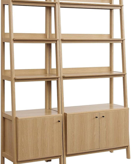 Modway Bookshelf Display Cases in Oak - Set of 2 - LeafyLoom