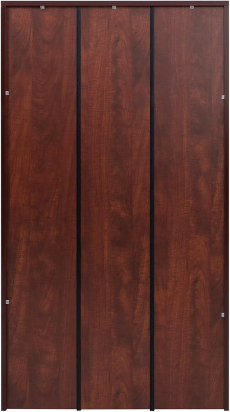 STARY 5 Shelf Cherry Bookcase 60 inch Tall Wood Bookshelf for Bedroom - LeafyLoom