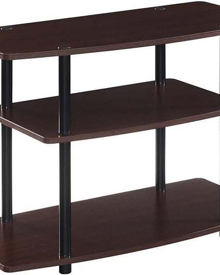 Convenience Concepts Designs2Go 3 Tier TV Stand, 31.5", Espresso/Black Poles - LeafyLoom