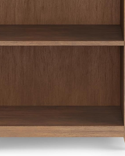 SIMPLIHOME Amherst SOLID WOOD 30 Inch Wide Transitional 5 Shelf Bookcase in Rustic Natural Aged Brown, for The Living Room, Study Room and Office - LeafyLoom