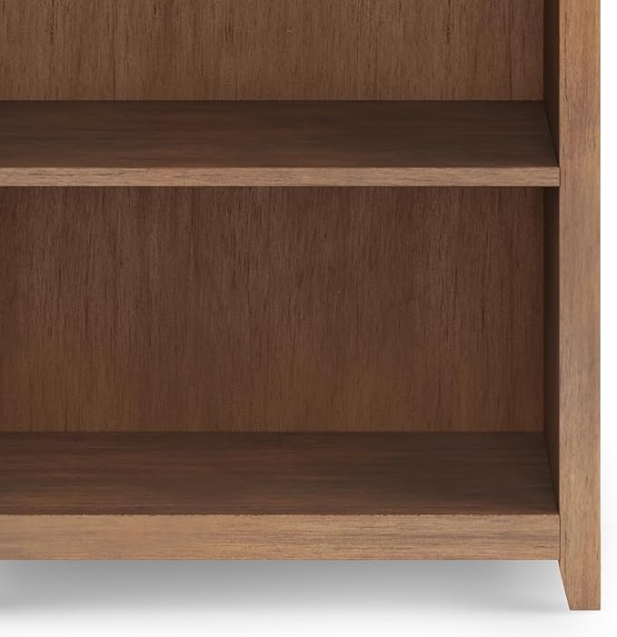 SIMPLIHOME Amherst SOLID WOOD 30 Inch Wide Transitional 5 Shelf Bookcase in Rustic Natural Aged Brown, for The Living Room, Study Room and Office - LeafyLoom