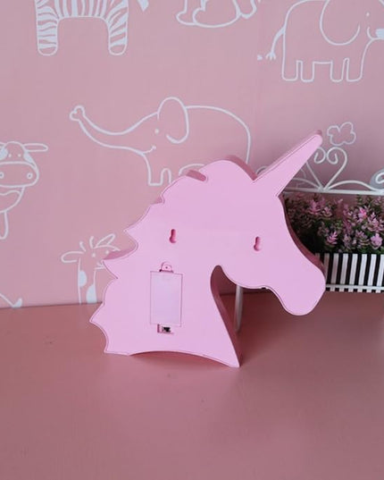 Unicorn LED Night Lamp Decorative Marquee Signs Battery Operated Light for Party Supplies -Wall Decoration for Living Room,Bedroom(Pink Unicorn Head) - LeafyLoom