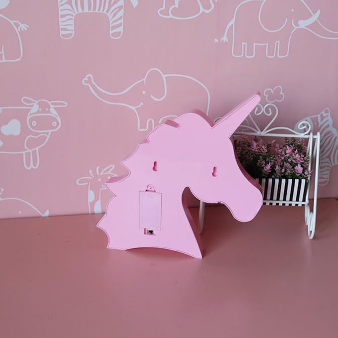 Unicorn LED Night Lamp Decorative Marquee Signs Battery Operated Light for Party Supplies -Wall Decoration for Living Room,Bedroom(Pink Unicorn Head) - LeafyLoom