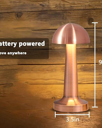 Portable LED Table Lamp, 3-Levels Brightness Metal Desk Lamp, 3 Color Touch Control Rechargeable Lamp, Night Light, Bedside Lamp,Dining Room Lamp (Rose Gold) - LeafyLoom