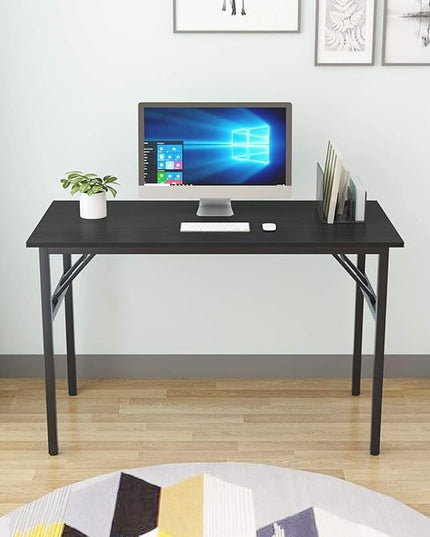 Computer Desk,47" Modern Simple Style Folding Tables,Home Office Writing Desk, Space Saving Foldable Table, No Install Needed - LeafyLoom