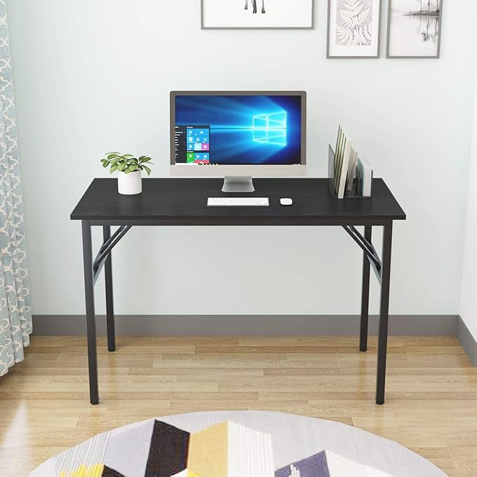 Computer Desk,47" Modern Simple Style Folding Tables,Home Office Writing Desk, Space Saving Foldable Table, No Install Needed - LeafyLoom