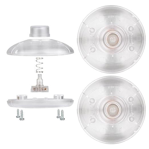 3Pcs Floor Lamp Foot Switch, Clear Foot Pedal Switch, Round Floor Lamps Foot Inline Switch, Step ON Off Spring Push Button, for Control Replacement Floor Lamp Extension Cord Parts - Pack of 3 - LeafyLoom