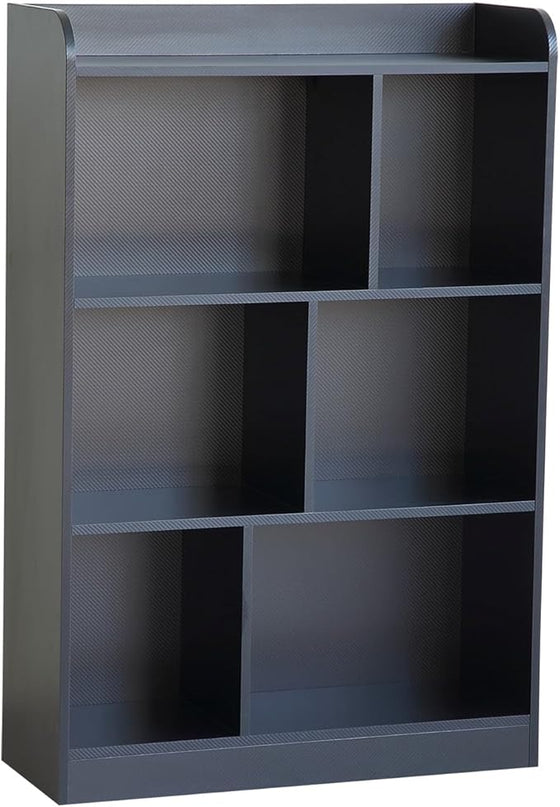 Book Shelf with Back Panel Stability 6 Cube Bookcase Multifunctional Cube Storage Organizer for Bedroom Living Room Office Closet School in Black with 31.49''W - LeafyLoom