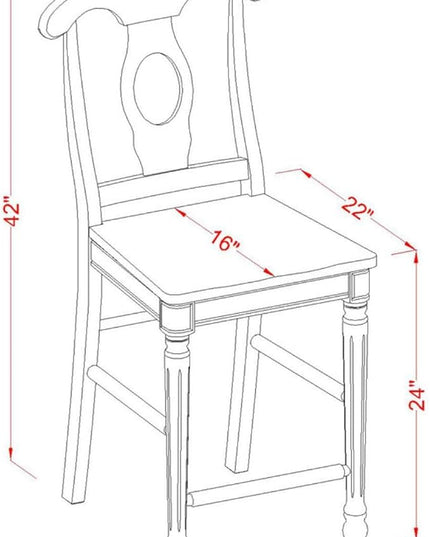 East West Furniture EDKE5-WHI-W Eden 5 Piece Kitchen Counter Set Includes a Round Room Table with Pedestal and 4 Dining Chairs, 30x30 Inch, Buttermilk & Cherry - LeafyLoom