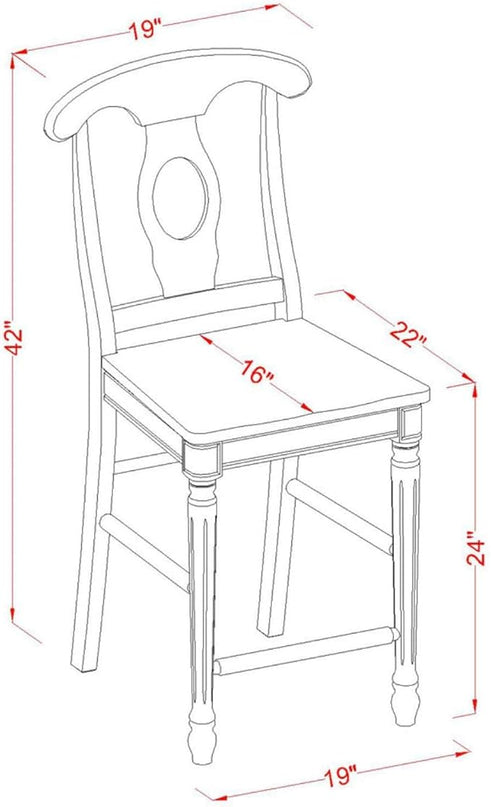 East West Furniture EDKE5-WHI-W Eden 5 Piece Kitchen Counter Set Includes a Round Room Table with Pedestal and 4 Dining Chairs, 30x30 Inch, Buttermilk & Cherry - LeafyLoom