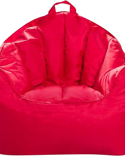 Posh Creations Structured Comfy Seat for Playrooms and Bedrooms, Large Bean Bag Chair, Malibu Lounge, Red - LeafyLoom
