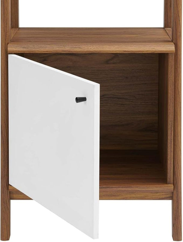 Modway Bixby Display Case, 21" Bookshelf, Walnut White - LeafyLoom