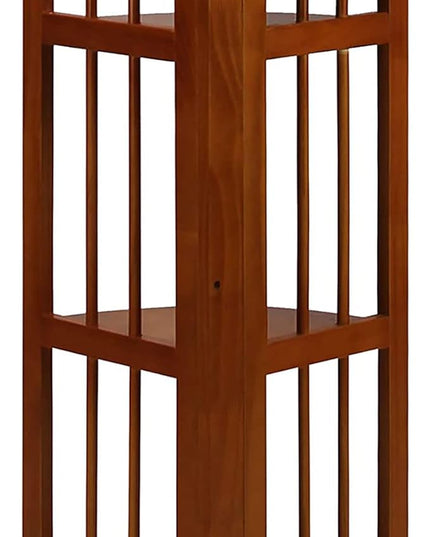 Casual Home 4-Shelf Corner Folding Bookcase, Honey Oak - LeafyLoom