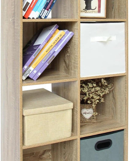 PACHIRA E-Commerce 8 Cube Storage Bookshelf, Unit Shelf, Wooden Closet Cabinet, Organizer Rack in Study, Oak - LeafyLoom