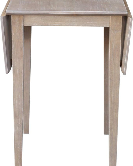 International Concepts Small Dropleaf Table, Washed Gray Taupe - LeafyLoom