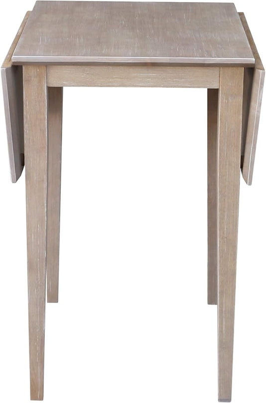 International Concepts Small Dropleaf Table, Washed Gray Taupe - LeafyLoom