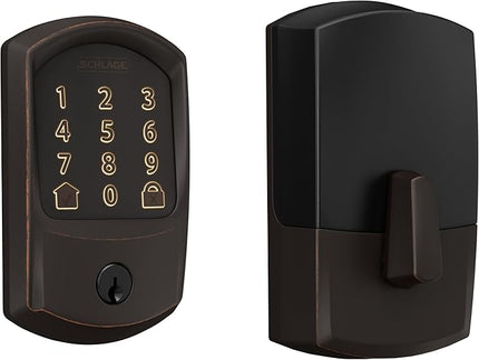SCHLAGE BE489WB GRW 716 Encode WiFi Deadbolt Smart Lock, Keyless Entry Touchscreen Door Lock with Greenwich Trim, Aged Bronze SchlageLockCompany