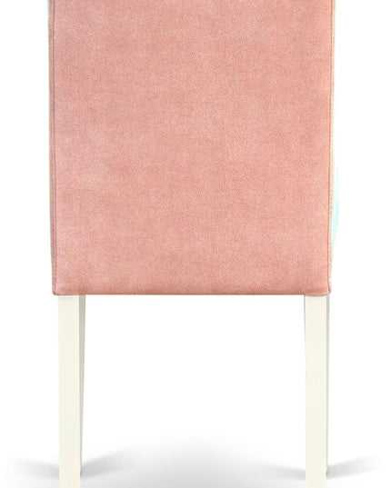 East West Furniture ANAS5-LWH-42 Antique 5 Piece Dinner Set Contain A Dining Table and 4 Beige Red Faux Leather Wooden Chairs with Stylish Back, Linen White Finish, 36x36 Inch - LeafyLoom